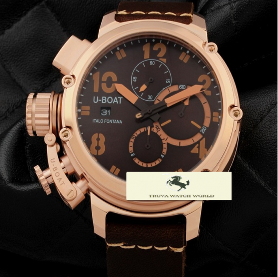 HK1376 U-BOAT İTALO FONTANA KAHVE KORDON ROSE CASE